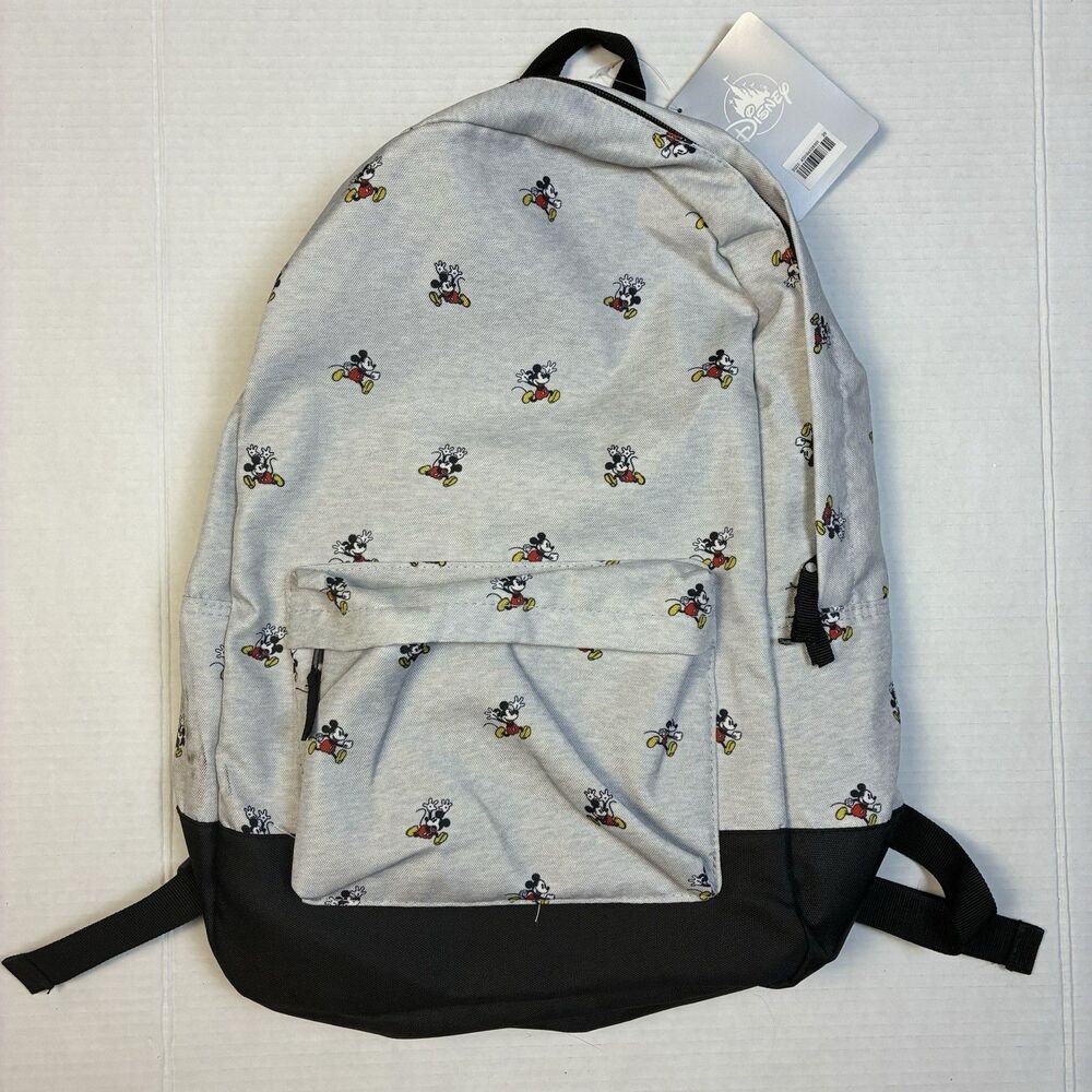 NWT Disney Store Mickey Mouse Backpack School Adult Bluish Gray - NEW WITH FLAWS